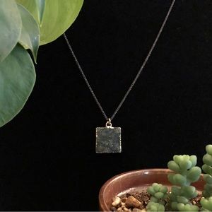 Druzy Square Necklace - The Darkside - Mickey Lynn